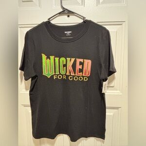 Old Navy Black Tee with Multicolor 'Wicked' Graphic